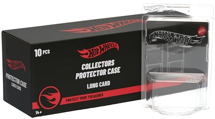 Hot Wheels Schutz für Lange Karte, transparente Blisterpackung, Display für Autos, Maßstab 1:64, Packung mit 10 Stück, offizielles Produkt von Mattel