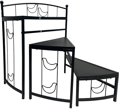 dobar® Metall-Blumentreppe mit 3 Ebenen Pflanzenregal aus pulverbeschichtetem Stahl Blumenständer mit großzügigen Ablageflächen Blumenregal für Innen- und Außenbereich 60 x 30 x 65 cm Anthrazit