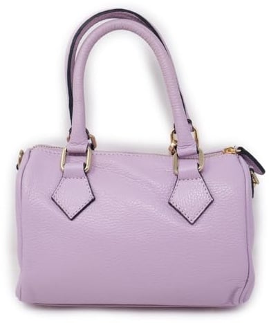 Emila Borsa a Bauletto da Donna in Vera Pelle Made in Italy, Borsetta a Mano con Tracolla Regolabile, Elegante Borsa da Lavoro, Ufficio, Shopping e Documenti Lilla