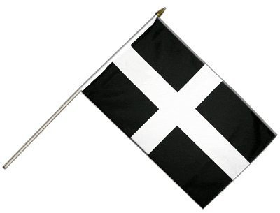 Flaggenfritze Stockflagge Großbritannien St. Piran Cornwall - 30 x 45 cm