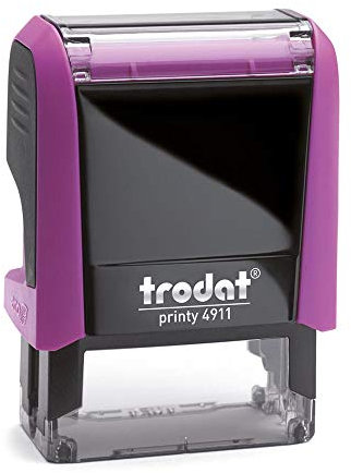 Trodat – Printy 4911 PINK Custom Stempel mit Wunschtext personalisieren – selbstfärbender Stempel als Namensstempel, Adressstempel, Firmenstempel & Co zu verwenden (37 x 14 mm | 4 Zeilen | Pink)