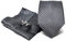 Krawatte Set mit Gestreifte Graue Krawatte, Einstecktuch und Manschettenknöpfe für Herren - 100% Seide - Klassisch, Elegant und Modern - (Geschenk, ideal für Männer zum Geburtstag, eine Hochzeit)