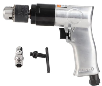 Taladro Neumático de Alta Velocidad de 3/8 y 1700 RPM Herramienta de Perforación de Aire de Rotación Reversible para Perforación de Agujeros