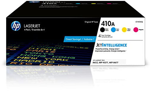 HP 4 x Tonerkartuschen, 410A, CF410A, CF411A, CF412A, CF413A, Schwarz, Cyan, Magenta, Gelb