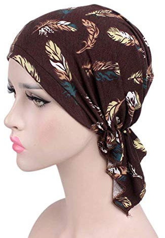TININNA Stretch Turban Mütze Baumwolle Kopftuch Drucken Kopfbedeckung Hüte,Frauen Muslim Beanie Schal Bandana Hut Chemo Krebs Chemotherapie Haarausfall Schlafmützen