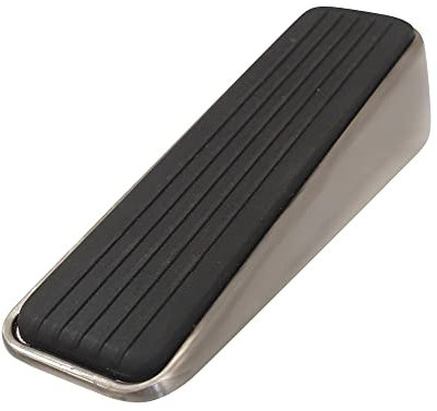 Select Hardware 03314 Decorative Rubber Satin Nickel Stop, Wedge, Anti Slip Door Holder