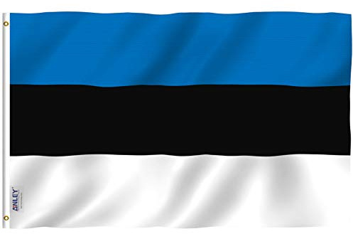 ANLEY Fly Breeze 3x5 Fuß Estland Flagge - Lebendige Farbe und UV-Lichtechtheit - Leinwandkopf und doppelt genäht - Republik Estland Flaggen Polyester mit Messingösen 3 X 5 FT