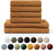 Blumtal Premium Frottier Handtücher Set 4 teilig 100% Baumwolle - Oeko-TEX zertifiziertes Badetuch 2X (70x140 cm) + Towel 4X (50x100 cm) - saugstarkes Frottiertücher Set - Handtücher Braun