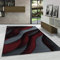 Carpetsale24 Designer Kurzflor Teppich Modern, Abstrakt Wellen Design Rot, Rechteckig, Pflegeleicht, Wohnzimmerteppich, Größe:140 x 200 cm