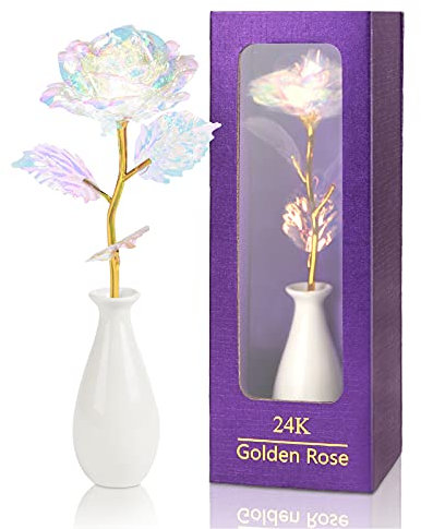 ADAZ 24K Goldene Ewige Rose, Geschenk für Frauen Mutter Sie Freundin Ehefrau Geburtstag Weihnachts Muttertagsgeschenke Valentinstag Frauentags Jubiläum