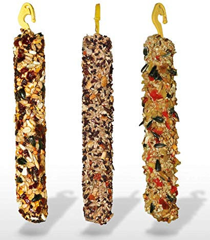 3x Hamster Rabbits Sticks Food CURRANTS and EGGS and BISCUITS Flavor 175g Guinea Pig Rat Degu Mouse Gerbil Rodents Small Animal Pet Vegetable Fruit 3 in 1 Foods Treats Snacks with Hooks