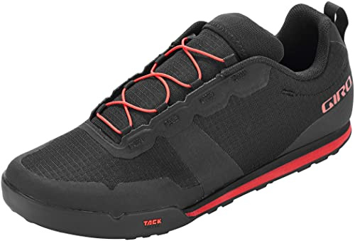 Giro Tracker Fastlace Men's Mountain Bike Shoe, Black/Bright Red (2022), US 7.5 / EU 40