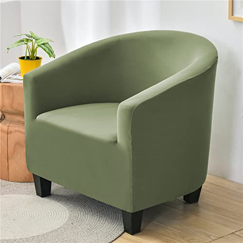 FANSU Sesselschoner Sesselbezug Sofabezug, Einfarbig Tub Chairs Sesselhussen mit Armlehne, Sesselüberwurf für Clubsessel Loungesessel Cocktailsessel (Grün)