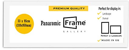 Throntons Modern Panoramic sizes picture Frame Photo Frame Poster Display - 95 x 33cm (White)