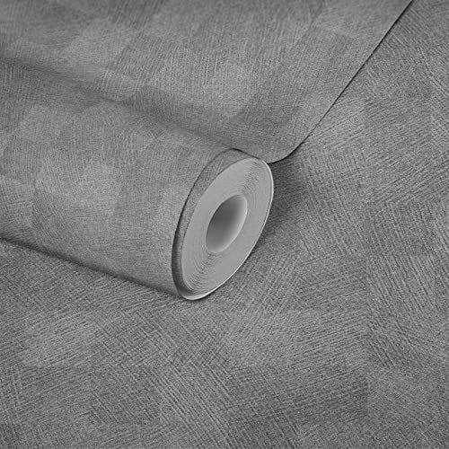 Livingwalls Moderne Tapete Anthrazit 382004 Design Vliestapete Grau Matt Tapete-Wohnzimmer 10,05x0,53m Made in Germany