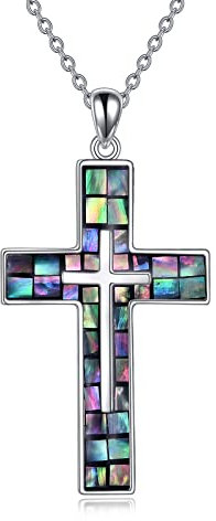 YFN Collana Croce Argento Sterling Croce Ciondolo Gioielli Religioso Regali per Donna Uomo
