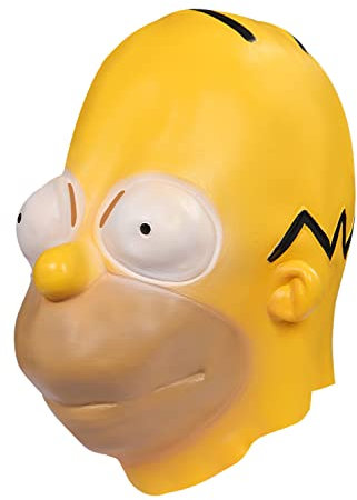 IOONCHI Homer Simpson Maske Volllatex Halloween Maske Erwachsene Maskerade Halloween Party Kostüm Requisiten