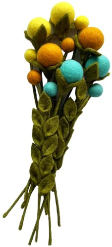 your castle Blumenstrauß aus 12 Filzblumen und & 2 Ästen, fairer Handel, nachhaltige Filz Deko, realistische Kunstblumen, Filz-Floristik, Stoffblumen, Filzblumen-Set, Maya