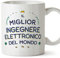 Mugffins Tazza in ceramica per INGEGNERE ELETTRONICO uomo 11 oz / 350 ml - In italiano - Miglior del Mondo - Idea regalo per compleanno, anniversario, natale, laurea