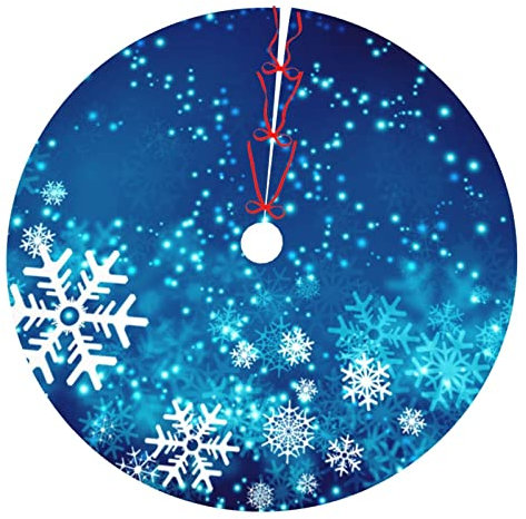 Weihnachtsbaumrock Weihnachten Schneeflocke Blau Xmas Winter 91,4 cm für Weihnachten Neujahr Albtraum vor Weihnachten Dekorationen Lobby Home