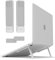 Aulumu G07 Pop Up Leg Stand, Super Portable Cooling Laptop Stand, Ergonomic Laptop Riser Lift for Desk for MacBook All Laptops, Tablets, 8-20'', Silver