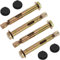 PrimeMatik - Pack de 4 Tacos metálicos de expansión con Tornillo 10x85mm con tapón Negro