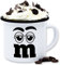 Emaille Tasse Blechtasse - Karneval & Fasching - Tassen - M und M Figuren Aufdruck M&M - 300 ml - Weiß Schwarz - buchstabentasse fasching- mm becher carnevale buchstabe vintage karnevals mit blech
