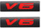 V6 Emblem Aufkleber Schild Chrom 3D Logo Token Auto Aufkleber Tuning Auto Aufkleber Metall Symbol (Schwarz Rot)