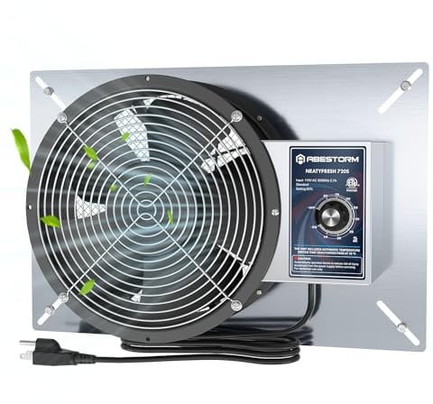 Abestorm 720CFM Crawlspace Ventilation Fans IP-55 Grade Basements Stainless Steel Vent Fan 10 inches Ventilator Fan with Freeze Protection Thermostat Dehumidistat for Crawlspace Attic Garage Exhaust