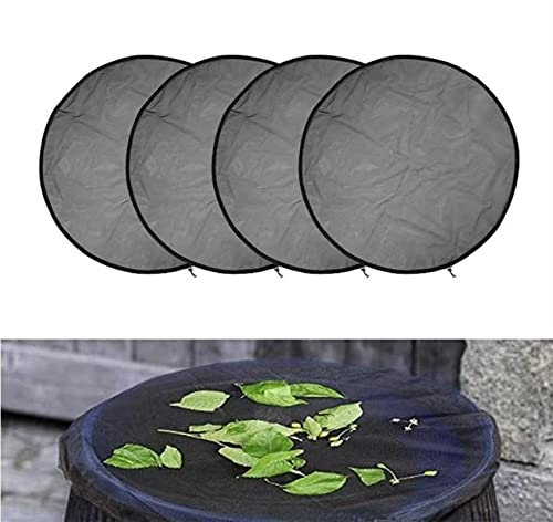 Regentonnen Netz 2/4 Stück Regentonne Abdeckung mit Zugkordel Verstellbares Regentonnennetz Schutznetz Wetterbeständiger Regentonne Schutz vor Laub, Stechmücken & Insekt (85cm,4 Stück)