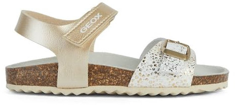 Geox J Adriel Girl C Sandales Fille, Blanc Platine, 26 EU