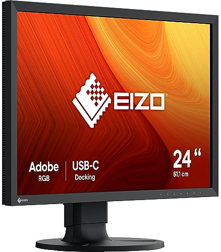 EIZO ColorEdge CS2400S 61,1 cm (24,1 Zoll) Grafik Monitor (HDMI, USB Hub, USB-C, KVM Switch, DisplayPort, 1920 x 1200, 99% AdobeRGB, 95% DCI-P3) schwarz
