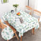 G-dake Tischdecke Abwaschbar Rechteckig, Wasserdicht Eucalyptus Blatt&Blumen Tischtuch Polyester Fleckschutz Garten Tischdecken für Draußen Küche Party Deko（150x220cm）