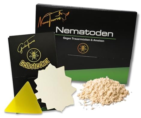 SF- Nematoden zur Bekämpfung von Trauermücken, Thrips und anderen Schädlingen effektiver biologischer Pflanzenschutz mit Fadenwürmern (SF Nematoden + Gelbstecker, 6, Mio)