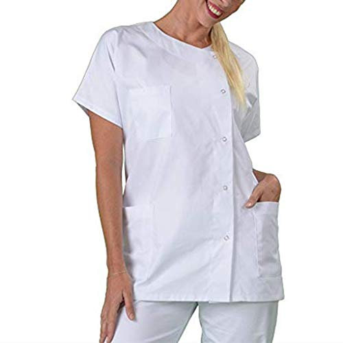 Uniforme Enfermera, Uniforme Limpieza Estética Cocinero Uniforme Enfermera Clásico Manga Corta Uniformes Sanitarios Elástico Veterinaria Uniforme Estetica Unisex Casacas Casaca Sanitaria Dentista