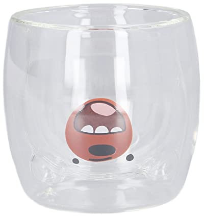 JUOPZKENN Oso de Vidrio con Aislamiento de Doble Pared 250 ML Tazas Lindas Taza de Café con Té de Oso Taza de Café Taza de Café de Doble Pared Tazas de Vidrio Blanco para Regalos de Cumpleaños(D)