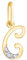 Rodium - Goldene Anhänger, Buchstabe C mit Zirkonen, 14 Karat Gold/ 585er Feingehalt, Charms für Halskette oder Ketten Armband, Idealer Goldener Schmuck für Damen, Kettenanhänger für Goldschmuck
