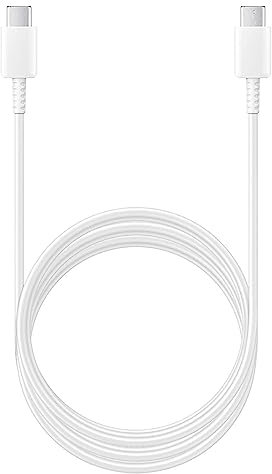 Câble Original 1,80m pour Samsung Galaxy A35, A55, A25, A15, A05s, A14, A23, A54, A34, A33,... USB-C vers USB-C 3A, Synchro et Charge Ultra Rapide 45W Blanc