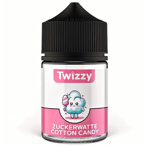 Twizzy Zuckerwatte Lebensmittelaroma -60ml- Intensives Aroma – Ideal zum Backen, in Lebensmitteln & Getränken, auch für Vernebl., Nebelm., uvm
