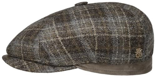 Mayser Emil Wool Check Flatcap Schirmmütze kariert Made in EU Damen und Herren Sommer Winter braun 59 cm