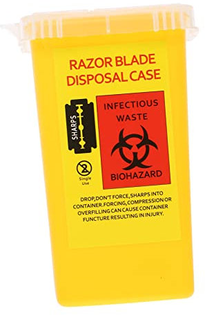 Gogogmee 1Stk Spender Friseur-Rasiermesserbehälter -Mülleimer Friseur-Rasiermesser-Eimer Rasierklingenbehälter Abfallbehälter für Rasierklingen anspitzer Yellow