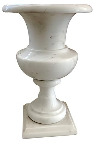 CBAM Vase classique Calice en marbre Carrare Intérieur Garden Design Home Decor Marble H 58 cm