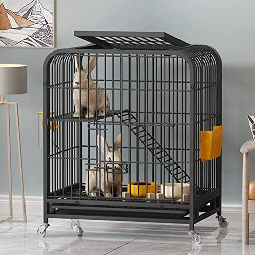 Meerschweinchenkäfig, Kaninchenkäfig, Frettchenkäfig, Haustier-Laufstall – zweistöckiger Kaninchenstall für den Außenbereich, Meerschweinchenkäfig mit herausziehbarer Ablage und 4 Rollen