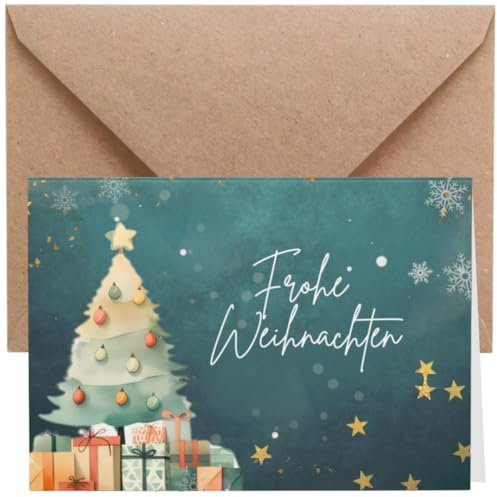 ZETTMANN® 20er Premium Weihnachtskarten mit Umschlag Set - 10 Weihnachtskarten und 10 Umschläge - Grußkarten zu Weihnachten (Weihnachtsbaum)