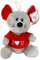 BEMIRO Kuscheltier Maus klein – 19 cm, mit Shirt und Spruch I Love You, gesticktes Herz, gestickte Augen, mit Schlaufe zum Anhängen (Grau)