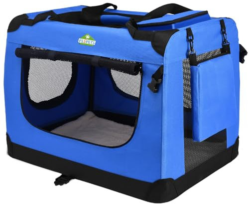 PISPET Hundetransportbox - Faltbare Hundetransporttasche mit Komfortpolsterung - Auch eine Gemütliches Hundehaus