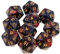 Dzxin W20 Würfel, 10 Stück Polyedrische W20 Würfel, D20 MTG würfel DND würfel für Rollen- und Tabletopspiele (Rot + Schwarz)