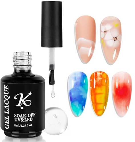 Blooming Gel Polish, Clear Nail Polish, Spreading Effect Gel Nail Varnish, Soak off UV Gel for Nail Painting Nail Art DIY