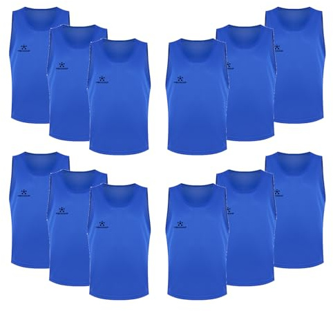 FIBOGOUP Fußball Trainingsweste,Fussball Leibchen Kinder Erwachsene,Fussballtraining Zubehör,Westen fürs Teamtraining(Dunkelblau S)
