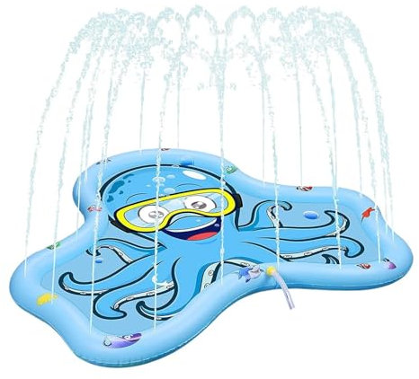 Outdoor Water Toy, Large Non Slip Sprinkler Pool, 70.87x59.84x4.72 Inches Pet Splash Pad, Backyard Water Play Mat, Ideal for Lawn, Deck, Patio, and Summer Outdoor Plaything Use